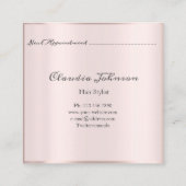 Haarsalon Salon Afspraakkaart Roze Pastel Vierkante Visitekaartje (Achterkant)