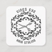 Haarsalon Schaar Rozen Vines Magische Boho Luxe Vierkante Visitekaartje (Voorkant)