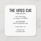 Haarsalon Schaar Rozen Vines Magische Boho Luxe Vierkante Visitekaartje (Achterkant)