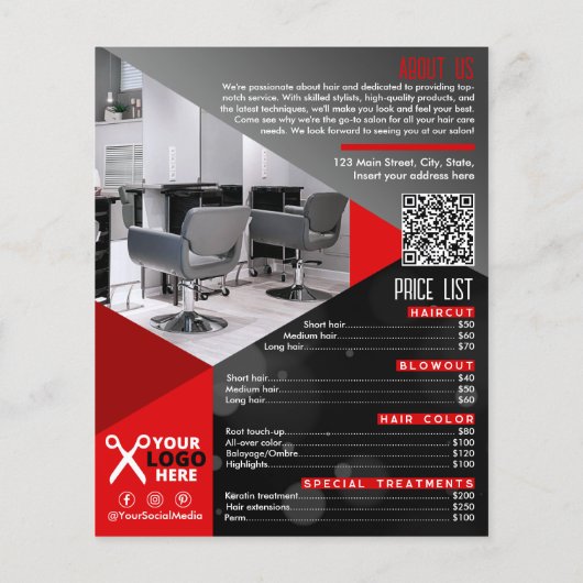 Haarsalon / Schoonheidssalon / Kapper Flyer (Achterkant)