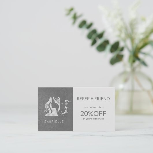 Haarsalon Silver Grey Logo Referral Sjabloon (Staand voorkant)