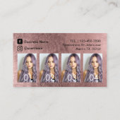 Haarsalon Social Media Fotocollage Roos Goud Visitekaartje (Achterkant)