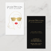 Haarsalon, Stijl Blogger, Schoonheidsmeisje Goud/W Visitekaartje (Voorkant / Achterkant)