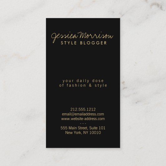 Haarsalon, Stijl Blogger, Schoonheidsmeisje Goud/W Visitekaartje (Achterkant)