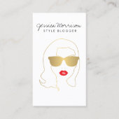 Haarsalon, Stijl Blogger, Schoonheidsmeisje Goud/W Visitekaartje (Voorkant)