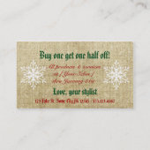 Haarsalon stylist Feestcoupon cadeaukaart xmas Kortingskaartje (Achterkant)