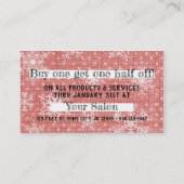 Haarsalon stylist Feestcoupon cadeaukaart xmas Kortingskaartje (Achterkant)
