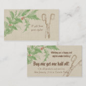 Haarsalon stylist Feestcoupon cadeaukaart xmas Kortingskaartje (Voorkant / Achterkant)