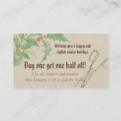 Haarsalon stylist Feestcoupon cadeaukaart xmas Kortingskaartje (Achterkant)