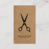Haarsalon/stylist/kapper schaar Kraft QR Code Visitekaartje (Voorkant)