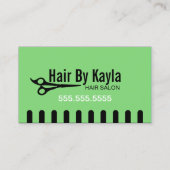 Haarsalon Stylist met Afspraak Lichtgroen Afsprakenkaartje (Voorkant)