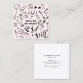 Haarsalon Stylist Roze Vierkante Visitekaartje (Voorkant / Achterkant)