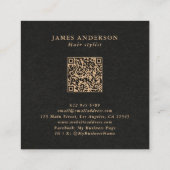 Haarsalon/Stylist Schaar Faux Kraft QR Code Vierkante Visitekaartje (Achterkant)
