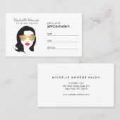 Haarsalon, Stylist, Schoonheid Meisje Afspraakkaar Afsprakenkaartje (Voorkant / Achterkant)