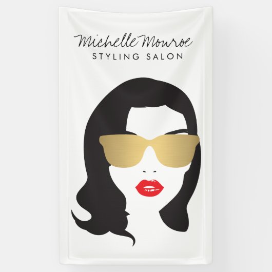 Haarsalon, Stylist, Schoonheid Meisje Banner (Verticaal)
