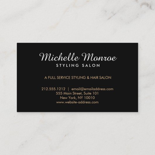 Haarsalon Stylist Schoonheid Meisje met Afro Visitekaartje (Achterkant)