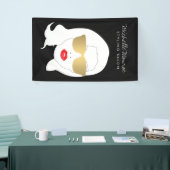 Haarsalon, Stylist, Schoonheidsmeisje Donker Grijs Spandoek (Beurs)