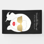 Haarsalon, Stylist, Schoonheidsmeisje Donker Grijs Spandoek (Horizontaal)