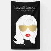 Haarsalon, Stylist, Schoonheidsmeisje Donker Grijs Spandoek (Verticaal)