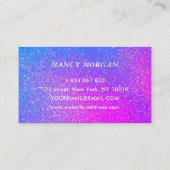 Haarsalon Typografie Paarse holografische glitter Visitekaartje (Achterkant)