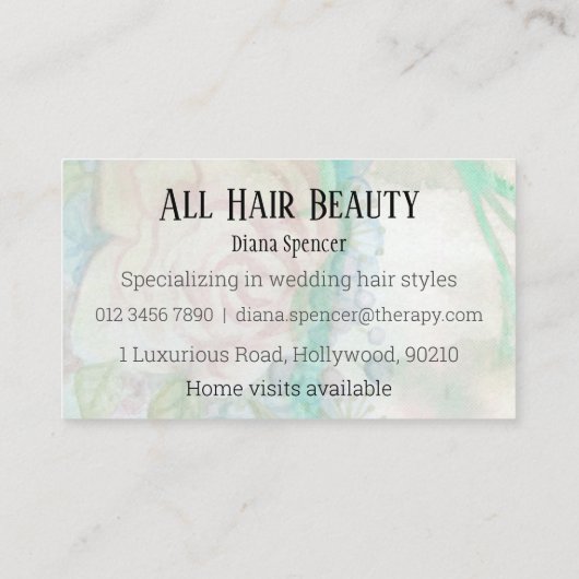 Haarsalon Visitekaartje (Achterkant)