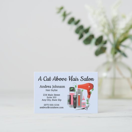 Haarsalon Visitekaartje & 2025 Kalender op Terug (Staand voorkant)