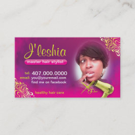 Haarsalon Visitekaartjes met uw foto Afbeelding Afsprakenkaartje