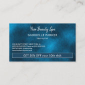 Haarsalon wit en blauw moderne loyaliteitspunch visitekaartje (Achterkant)