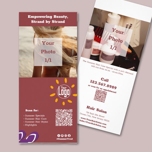 Haarsalon Zomer Haarverzorging Promotie Rack Kaart