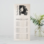 Haarsalon zwart bord blush prijslijst diensten programmakaart (Staand voorkant)