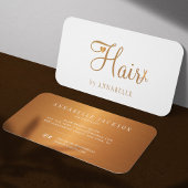Haarsalonglazuur wit goud metalen haarstylist visitekaartje
