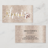 Haarsalonschaar en bloeiend ijzergoud visitekaartje (Voorkant / Achterkant)