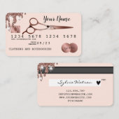 Haarschaar Credit Kaart Styled Roos Gold Visitekaartje (Voorkant / Achterkant)