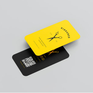 Haarschaar Haarstylist Minimalistische Qr-code Visitekaartje