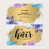 Haarschaar Logo | Goudborstel | WATERVERF Visitekaartje (Buitenkant ongevouwen)