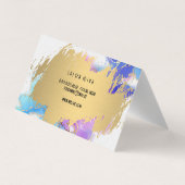 Haarschaar Logo | Goudborstel | WATERVERF Visitekaartje (Achterkant)