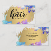 Haarschaar Logo | Goudborstel | WATERVERF Visitekaartje (Voorkant / Achterkant)