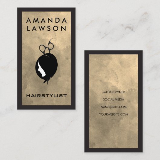 Haarschaar Logo | Modern Stijlvol Visitekaartje (Voorkant / Achterkant)