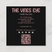 Haarschaar Rozen Wijnstokken Magische Boho QR Soci Vierkante Visitekaartje (Achterkant)