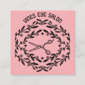 Haarschaar Rozen Wijnstokken Magische Boho QR Soci Vierkante Visitekaartje (Voorkant)