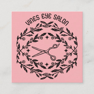 Haarschaar Rozen Wijnstokken Magische Boho QR Soci Vierkante Visitekaartje