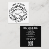 Haarschaar Rozen Wijnstokken Magische Boho QR Soci Vierkante Visitekaartje (Voorkant / Achterkant)