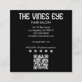 Haarschaar Rozen Wijnstokken Magische Boho QR Soci Vierkante Visitekaartje (Achterkant)