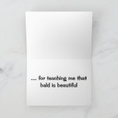 Haarscheurtje en de Humor van de Kaalheid voor Bedankkaart (Binnen)