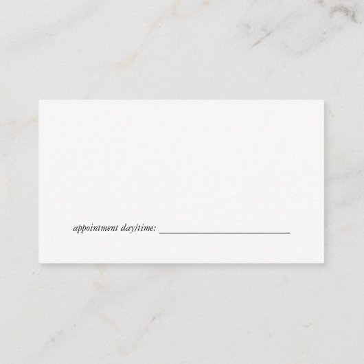 Haarschoonheid Make-up Artiest | Salon Afsprakenkaartje (Achterkant)