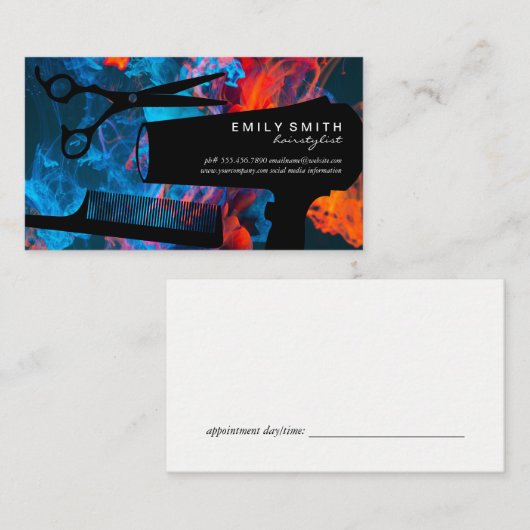 Haarschoonheid Make-up Artiest | Salon Afsprakenkaartje (Voorkant / Achterkant)