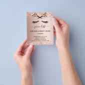 Haarschoonheidssalon roos goudglitter-priester flyer (Hand)