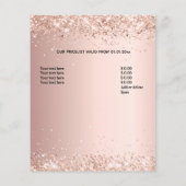 Haarschoonheidssalon roos goudglitter-prijsvlieger flyer (Achterkant)