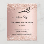 Haarschoonheidssalon roos goudglitter-prijsvlieger flyer (Voorkant)