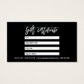 Haarscript elegant typografie gift certificaat visitekaartje (Achterkant)